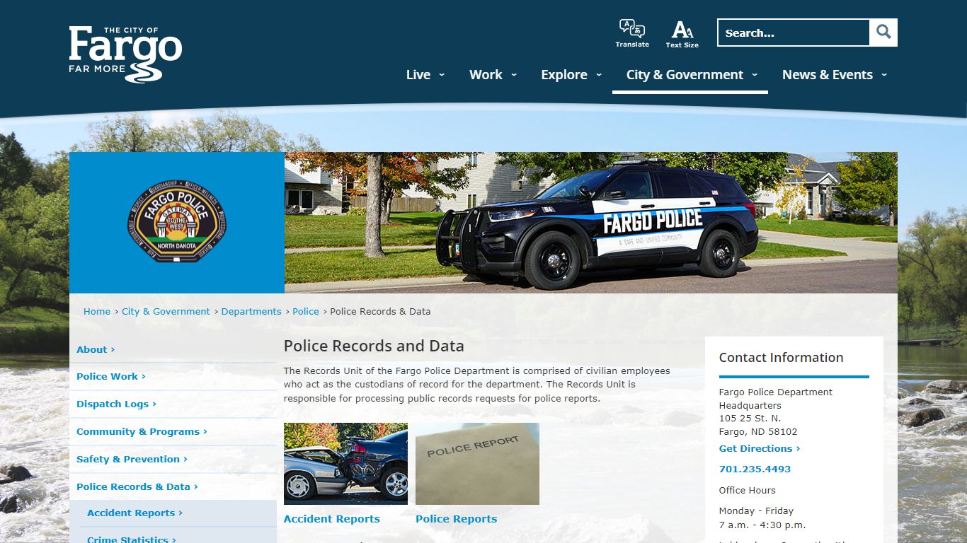 The City of Fargo - Police Records & Data